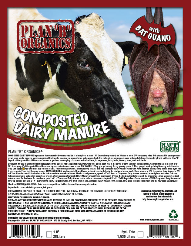 Plan "B" Organics™ Composted Dairy Manure