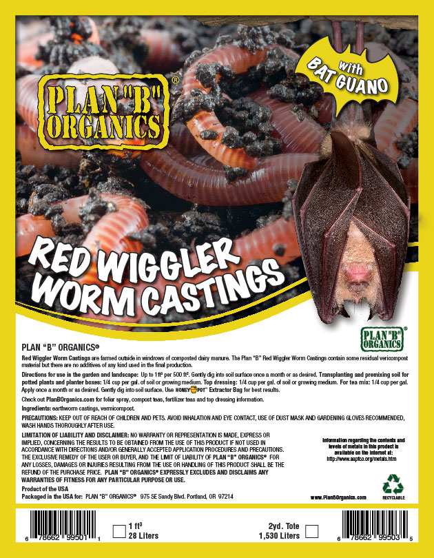 Plan "B" Organics™ Red wiggler worm castings