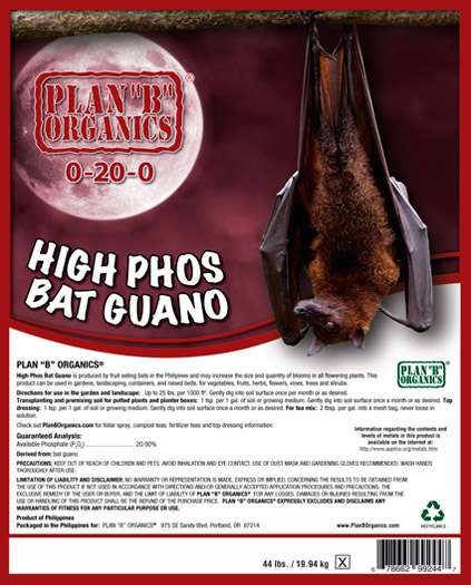 Plan "B" Organics™ 0-20-0 High Phos Bat Guano